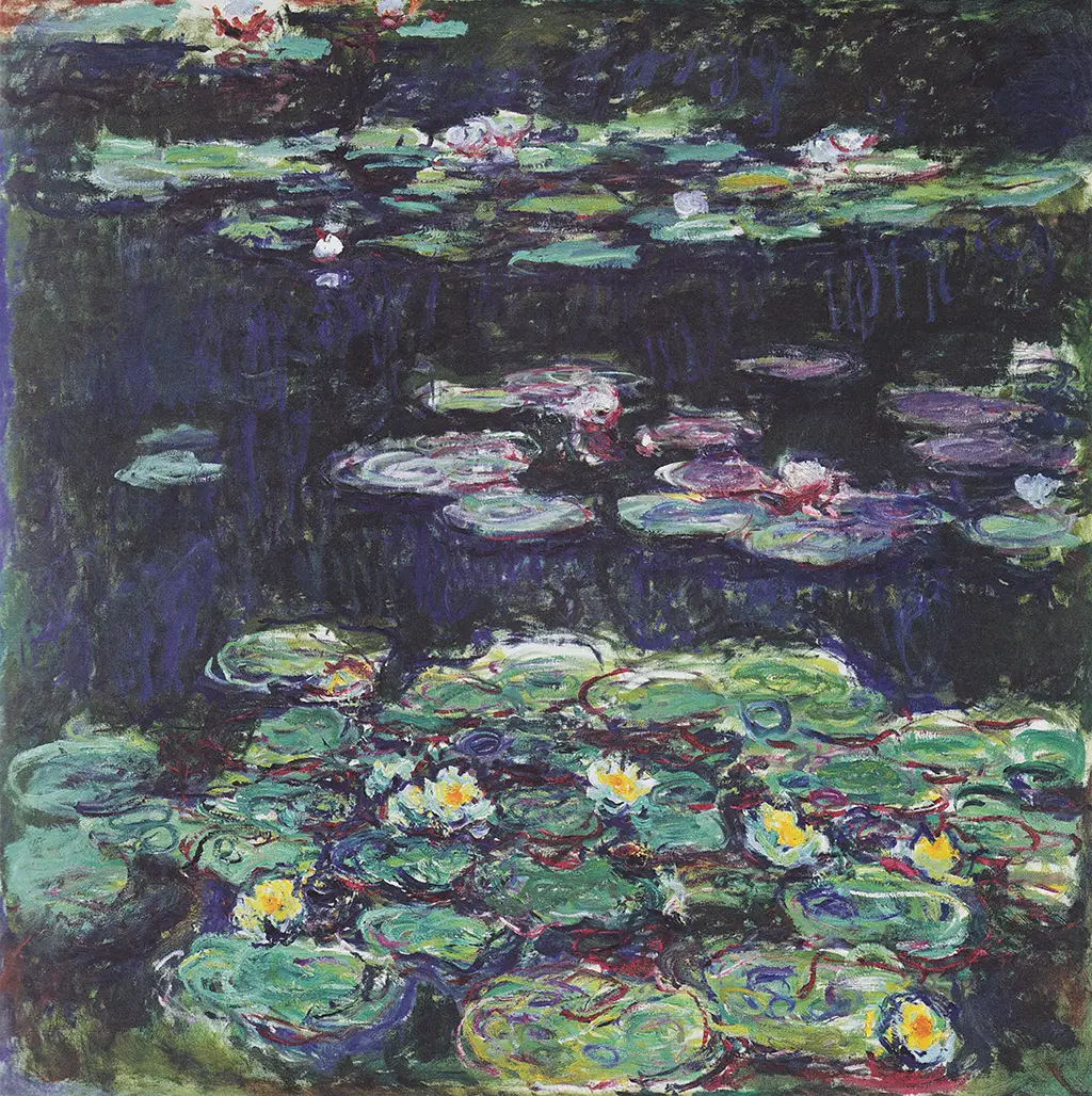 White and Yellow Water Lilies in Detail Claude Monet